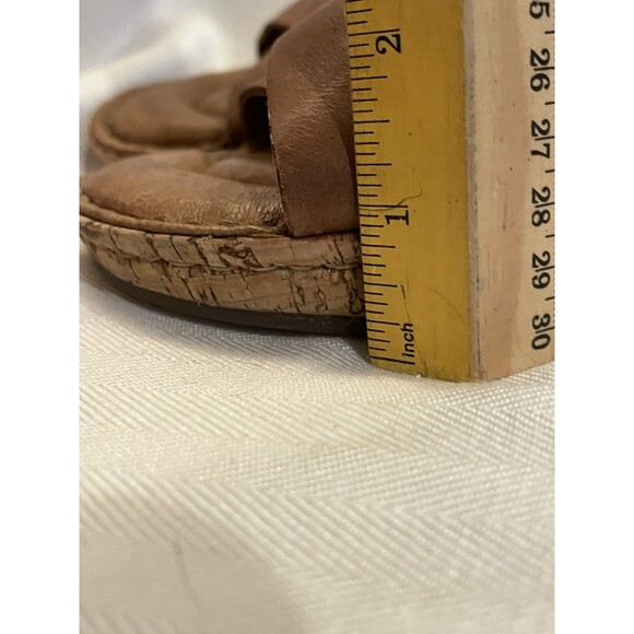 Born Cork Platform Laila Brown Leather Woven Wedge Comfort Sandals Women 7 NEW - Picture 11 of 11